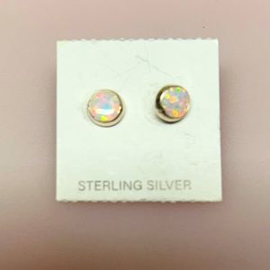 Sterling Silver Rainbow flaked Earrings